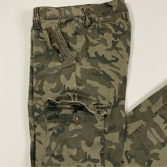 Ashley Mason Skinny Cargo Pants Women's 7 Chino Military Army Camo - Picture 2 of 13